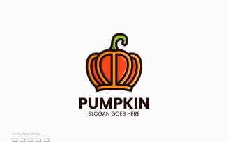 Crown Pumpkin Logo Template Vector Design
