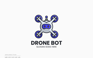 Drone Bot Logo Template Vector Design