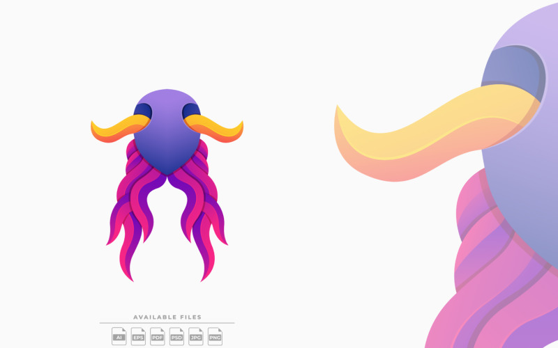 Fantasy Creature Colorful Logo Illustration