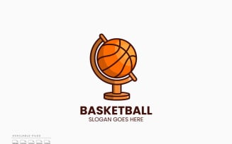Globe Basketball Logo Template Vector Design