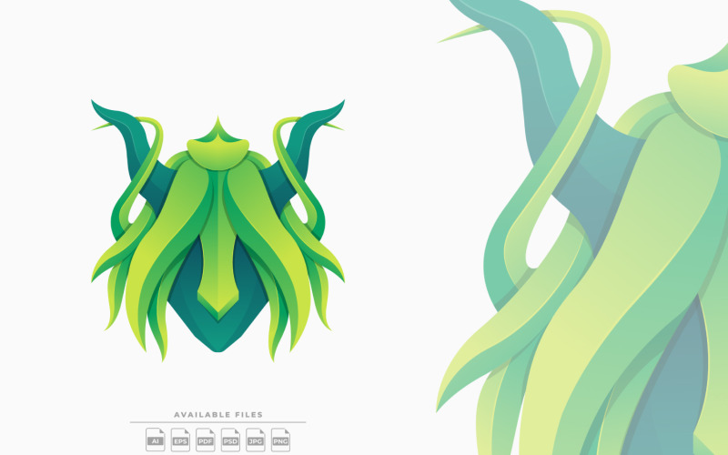 Green Devil Colorful Logo Illustration