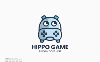 Hippo Game Logo Template Vector Design