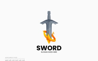 Sword Gradient Colorful Logo