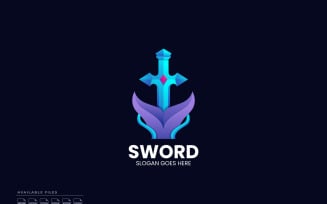 Whale Sword Gradient Colorful Logo