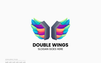 Wings Colorful Gradient Logo