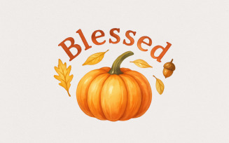 Blessed Pumpkin Fall Vibes PNG, Thanksgiving Turkey, Floral Pumpkin PNG, Boho Pumpkin, Autumn Vibes