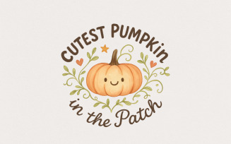 Cutest Pumpkin In The Patch PNG – Fall Thanksgiving Pumpkin Shirt PNG, Autumn Cute Pumpkin Clipart,