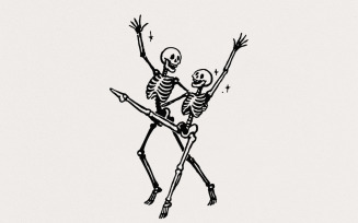 Dancing Skeletons PNG, Halloween Skeleton, Spooky Season PNG, Funny Halloween Digital Download,