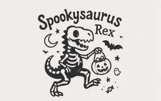 Spookysaurus Rex PNG, Cute Halloween Dinosaur Digital Download, Kids Halloween Dino PNG, Pumpkin,