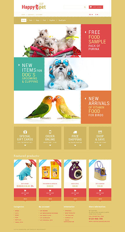 PrestaShop Main Page Screenshot