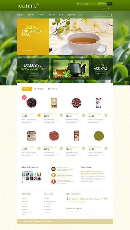 PrestaShop Main Page Screenshot
