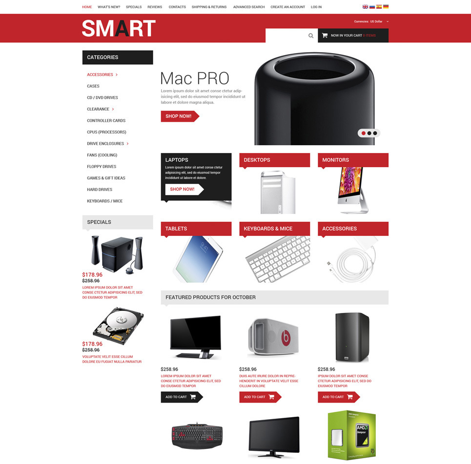 Electronics Store osCommerce Theme Big Screenshot Electronics Store OsCommerce Template New Screenshots BIG