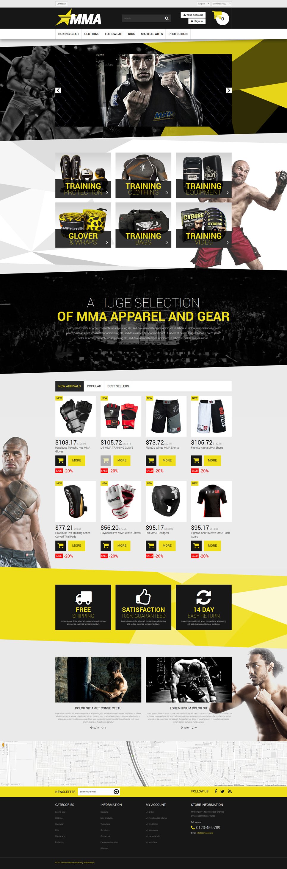 MMA Store PrestaShop Theme New Screenshots BIG
