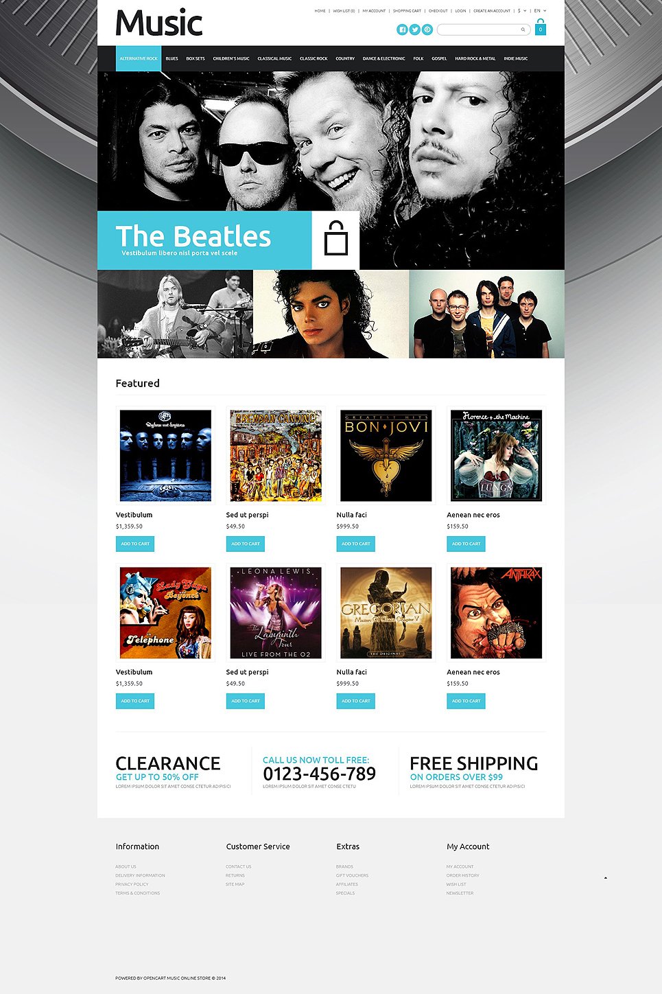 Online Music Sales OpenCart Template New Screenshots BIG