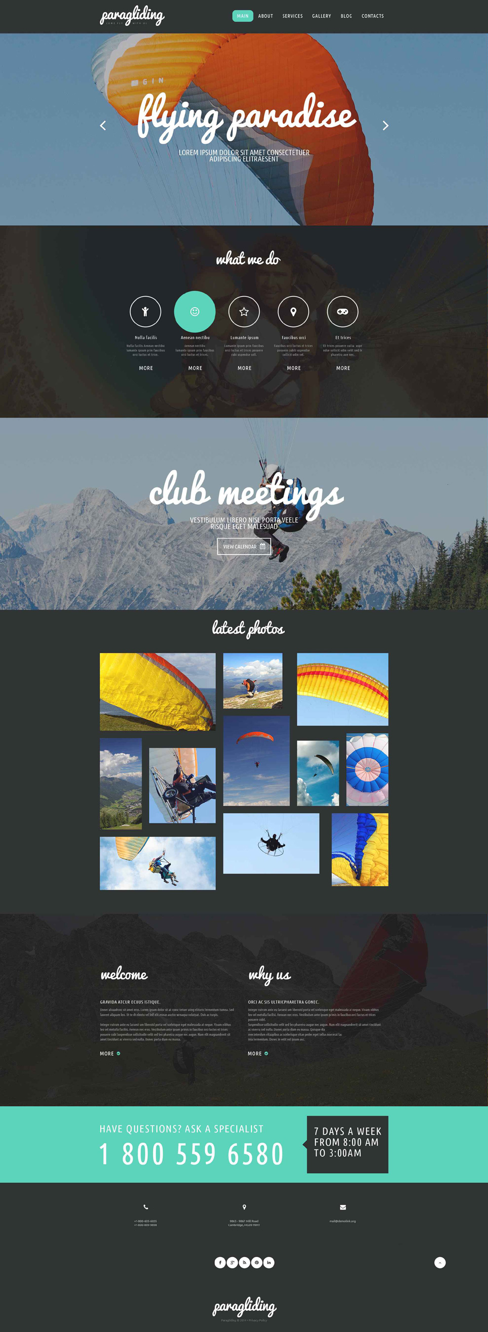 Paragliding Club Website Template New Screenshots BIG