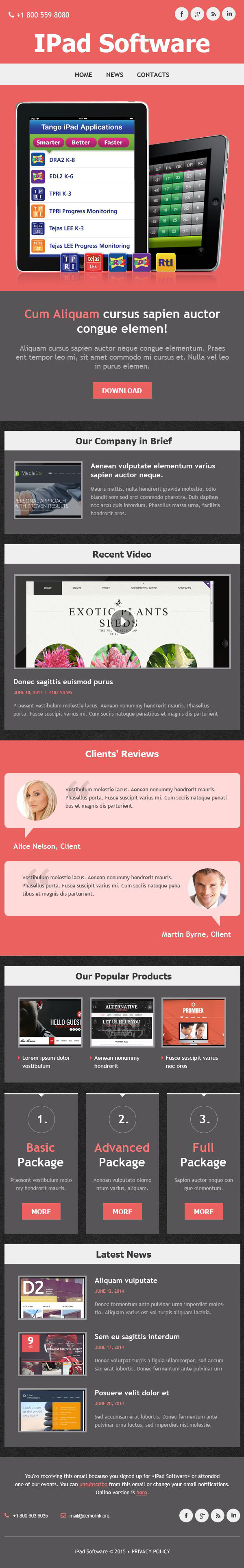 Responsive Newsletter Vorlage für Softwarefirma #52643 - Screenshot