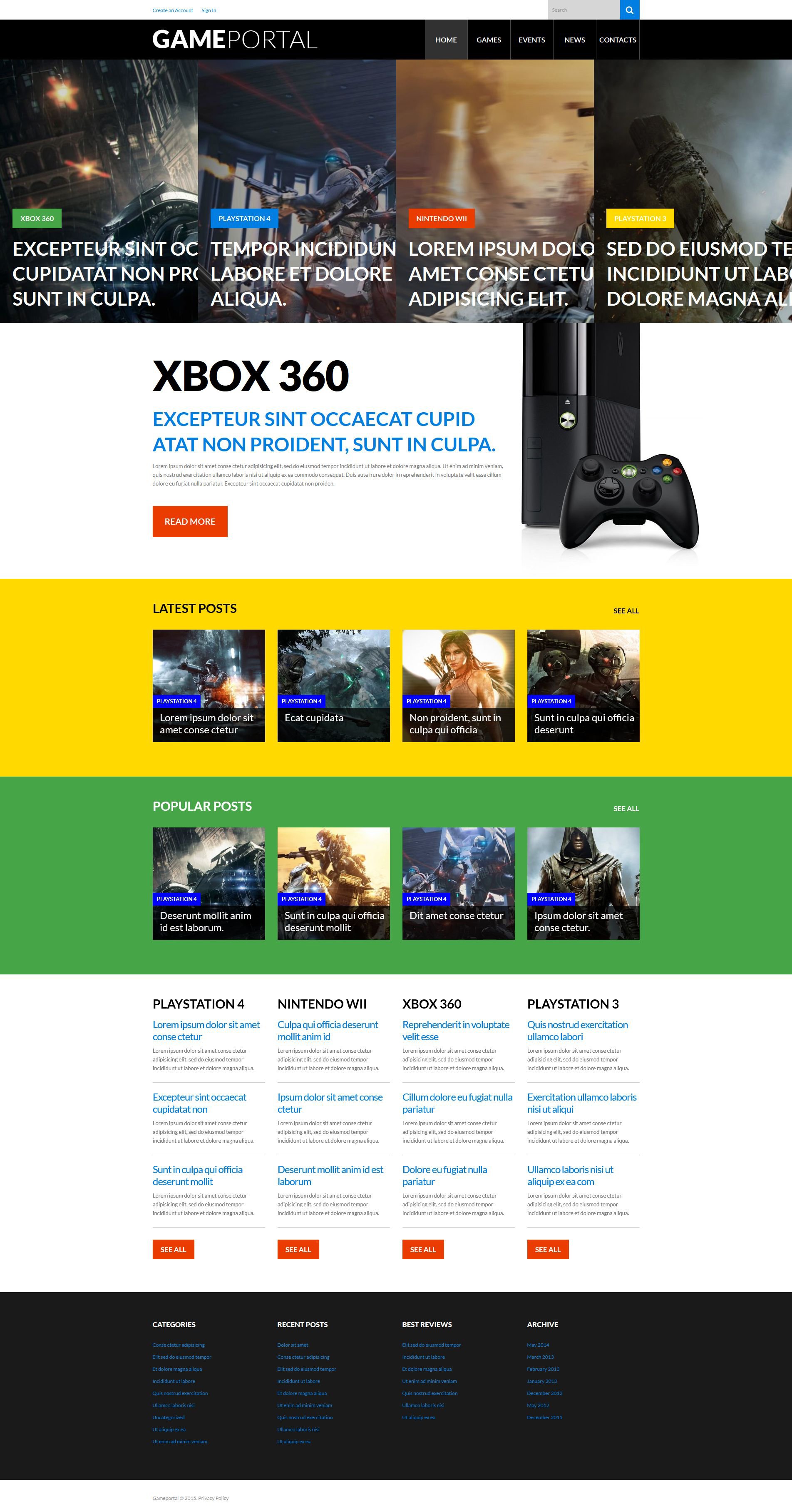 video games wordpress theme video games wordpress theme, Presentation templates