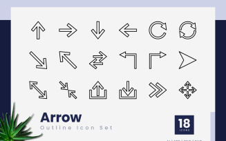 Arrow Outline Black Icons Set