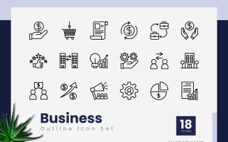 Business Outline Icon Set