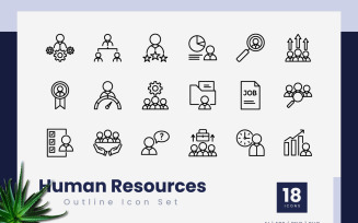Human Resources Outline Icon Set
