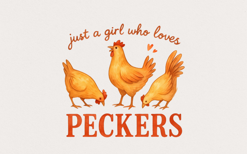Just A Girl Who Loves Peckers PNG, Cute Chicken PNG, Funny PNG, Farm Animal Shirt, Country Girl Illustration