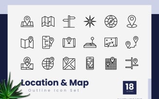 Location and Map Outline Icons