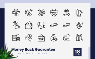 Money Back Guarantee Outline Icons