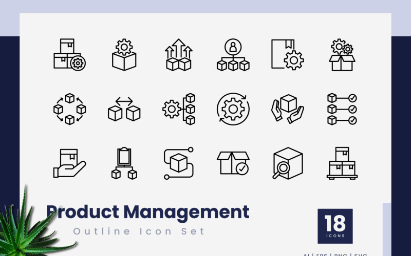 Product Management Outline Icons Icon Set