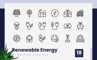 Renewable Energy Outline Icons