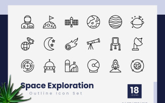 Space Exploration Outline Icons