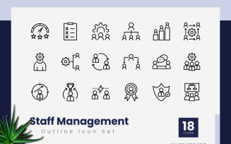 Staff Management Outline Icons