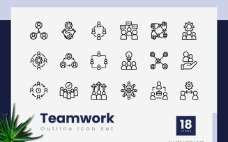 Teamwork Outline Icon Set