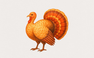 Thanksgiving Turkey PNG, Fall Harvest Turkey Art, Autumn Animal Illustration, Rustic Thanksgiving