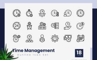Time Management Outline Icons