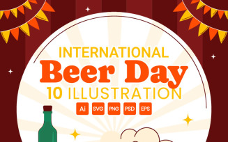 10 International Beer Day Illustration
