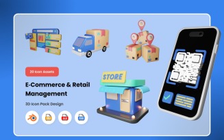 E-Commerce and Retail 3D Icon Set