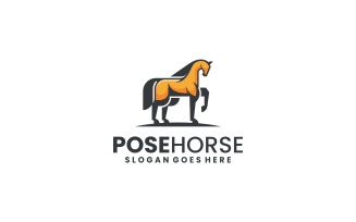 Horse Mascot Logo Design Template