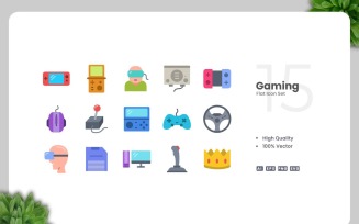15 Gaming Flat Icons Collection