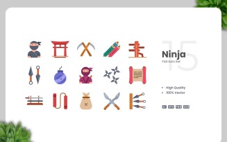 15 Ninja Flat Icons Collection