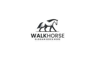 Minimalist Monochrome Horse Logo Design