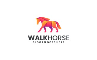 Modern Gradient Horse Logo Design