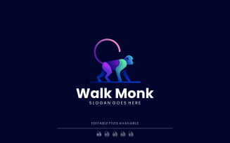 Modern Gradient Monkey Logo Design 368