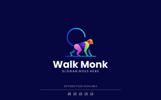 Modern Gradient Monkey Logo Design