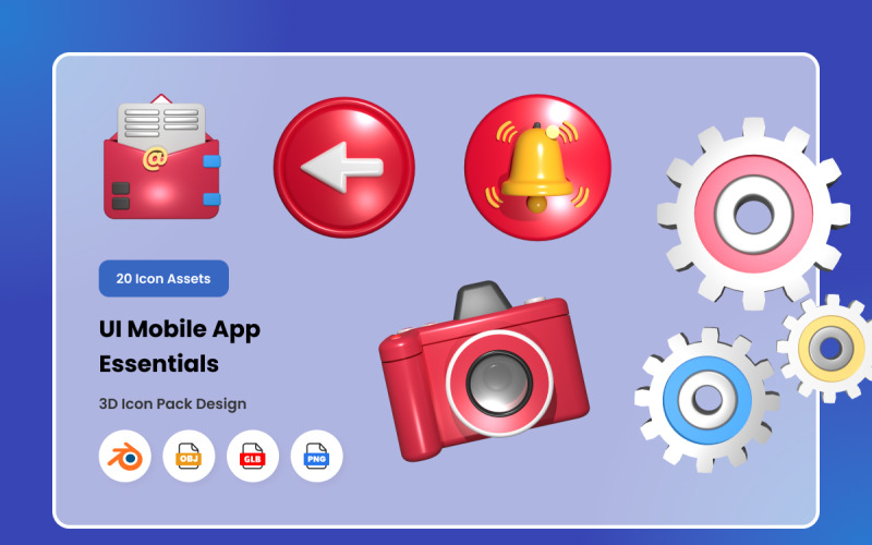 UI Essentials 3D Icon Pack Model