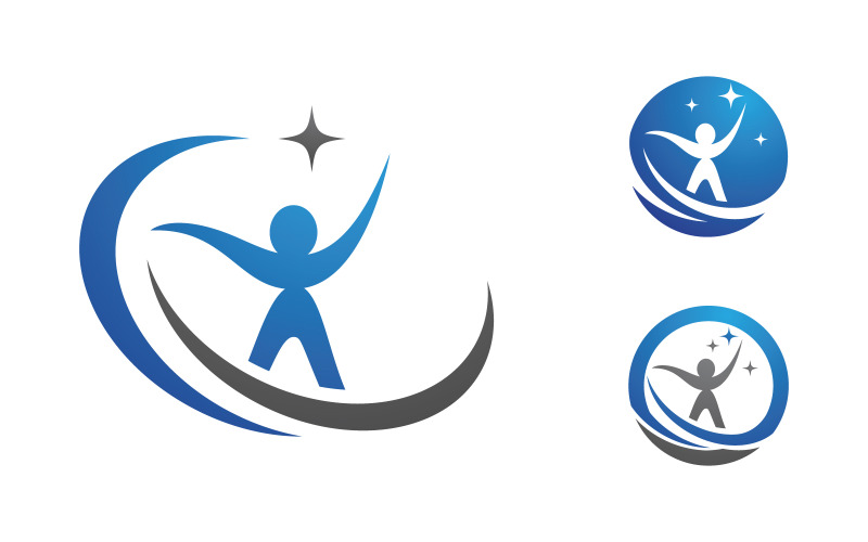 Healthy life Human fit sport logo sign illustration v.238 Logo Template