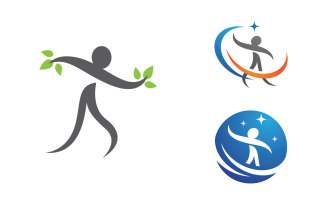 Healthy life Human fit sport logo sign illustration v.239