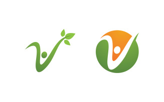 Healthy life Human fit sport logo sign illustration v.240