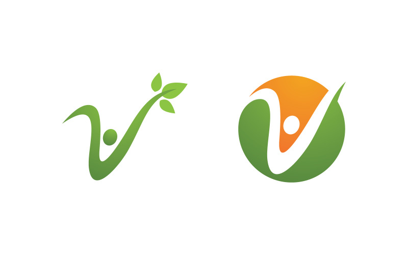 Healthy life Human fit sport logo sign illustration v.240 Logo Template