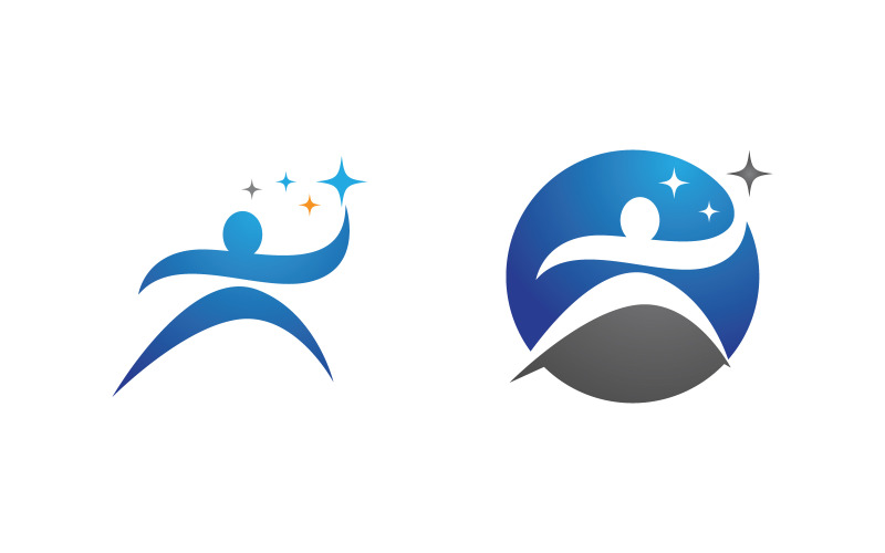 Healthy life Human fit sport logo sign illustration v.242 Logo Template
