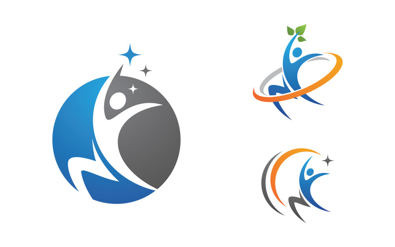 Healthy life Human fit sport logo sign illustration v.245 Logo Template